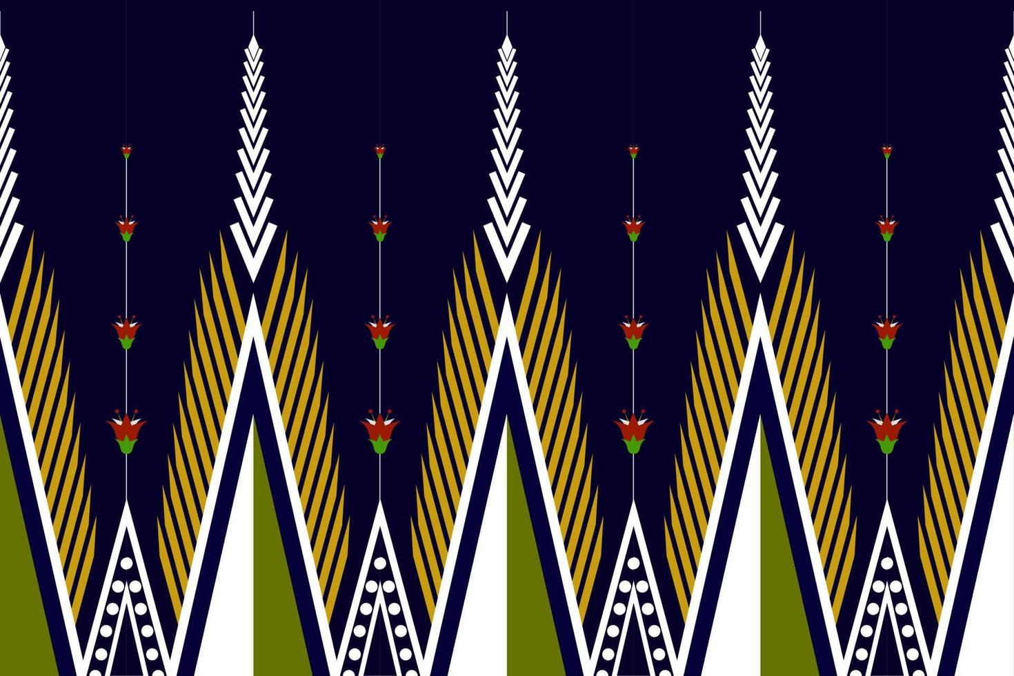 Geometric ethnic oriental ikat pattern traditional Design for background,carpet,wallpaper,clothing,wrapping,Batik,fabric,Vector illustration.embroidery style. vector