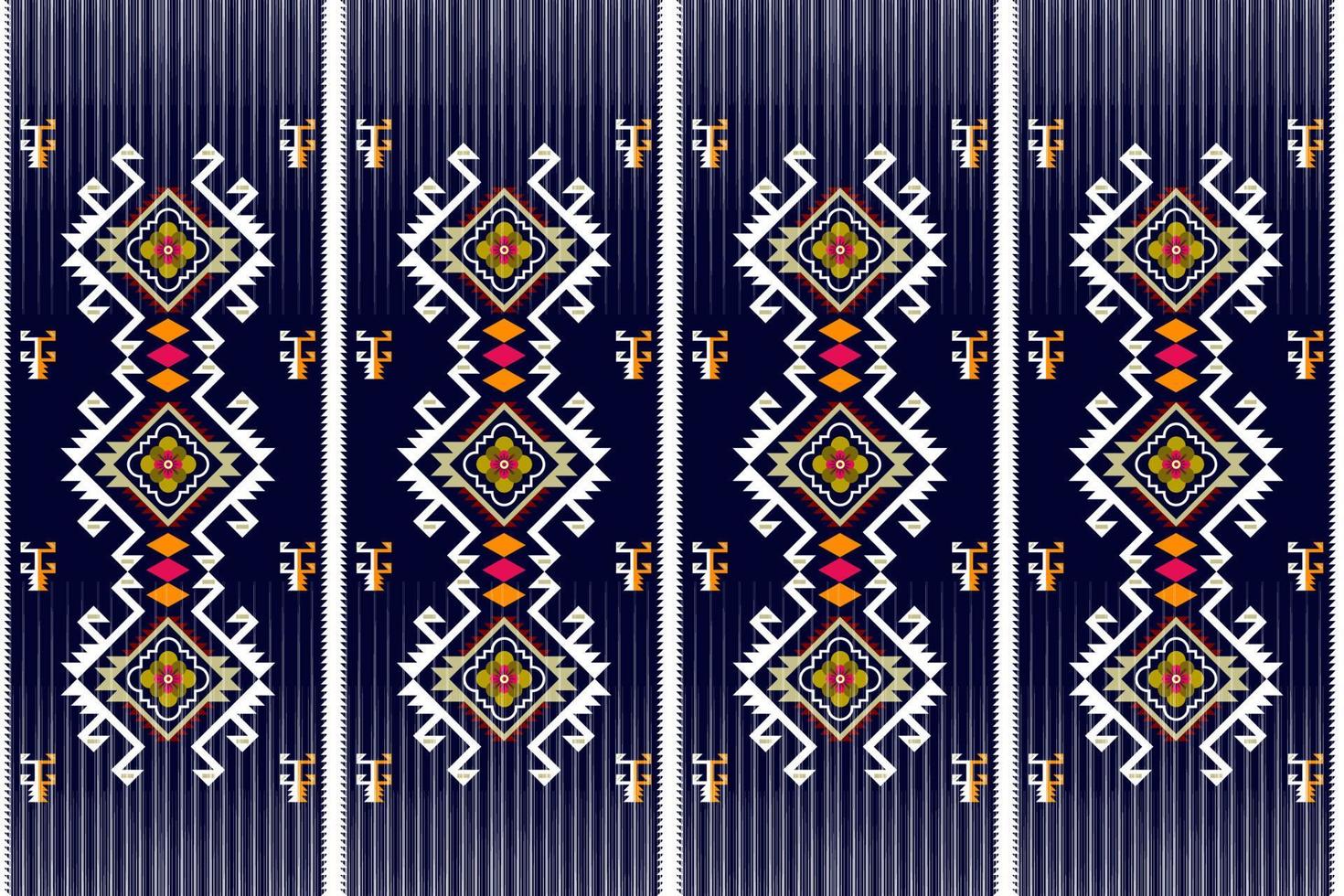 diseño tradicional del patrón de ikat oriental étnico geométrico para el fondo, alfombra, papel tapiz, ropa, envoltura, batik, tela, estilo de bordado de ilustración vectorial. vector