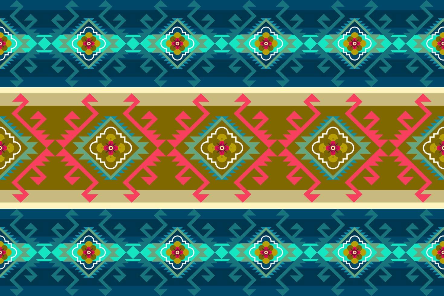 Geometric ethnic oriental ikat pattern traditional Design for background,carpet,wallpaper,clothing,wrapping,Batik,fabric,Vector illustration.embroidery style. vector
