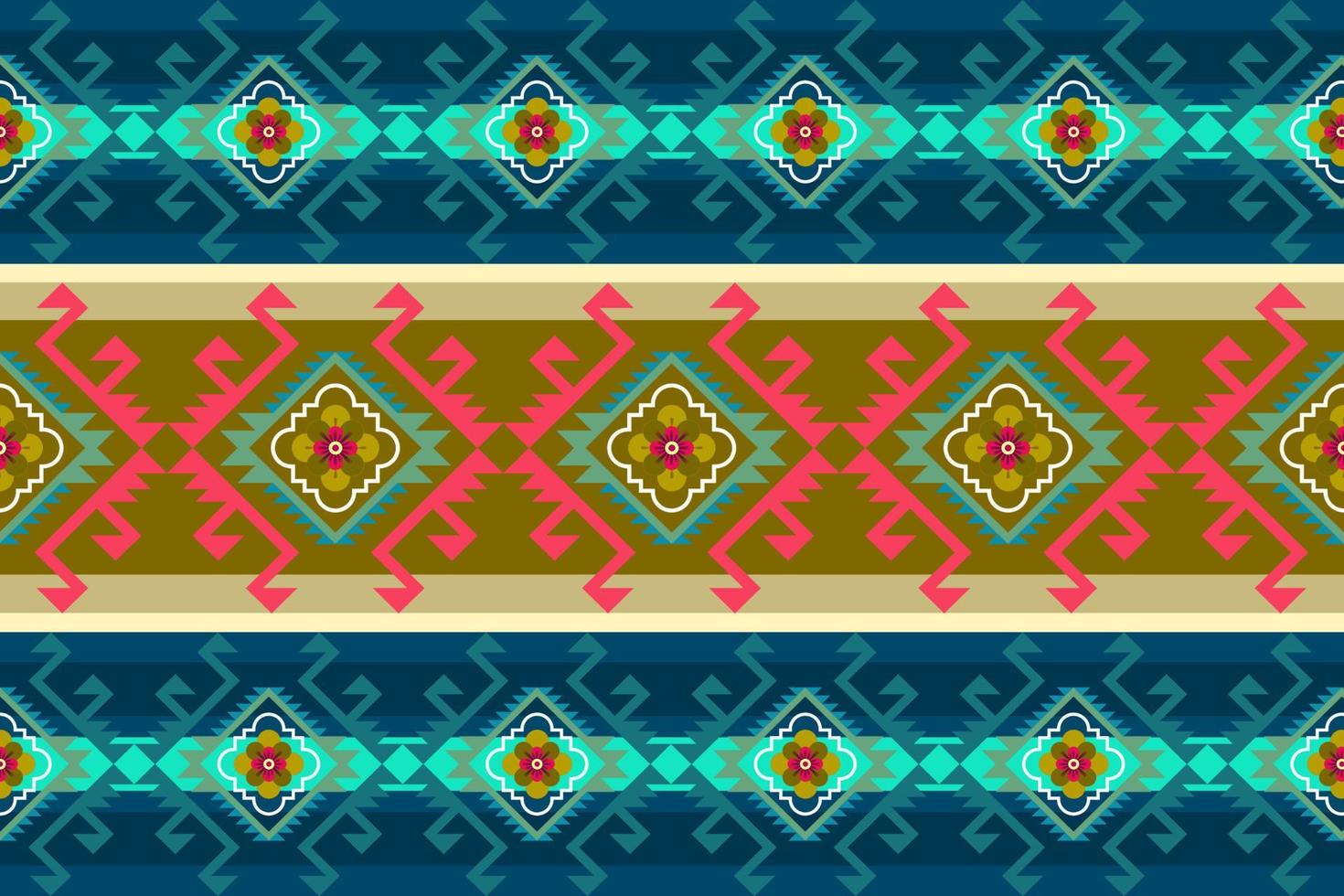 diseño tradicional del patrón de ikat oriental étnico geométrico para el fondo, alfombra, papel tapiz, ropa, envoltura, batik, tela, estilo de bordado de ilustración vectorial. vector