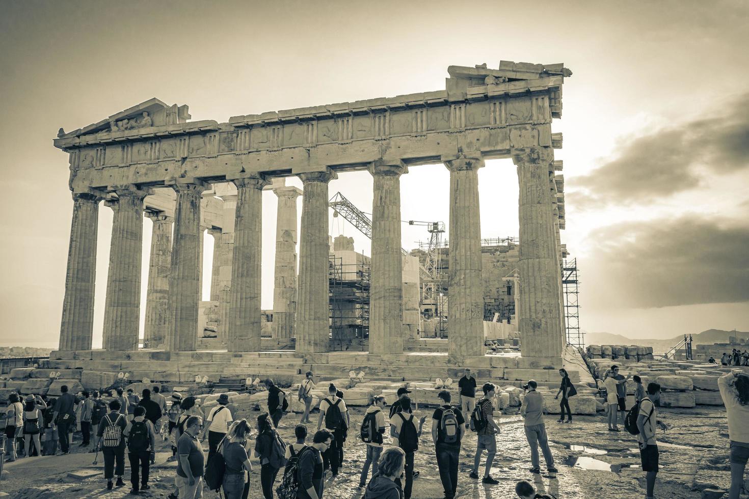 Athens Attica Greece 2018 Acropolis of Athens ruins Parthenon Greeces capital Athens in Greece. photo