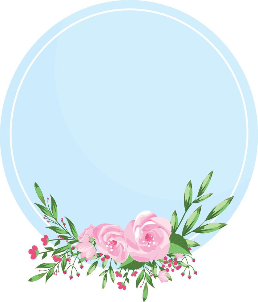 Greeting card with roses. blank frame rose vector