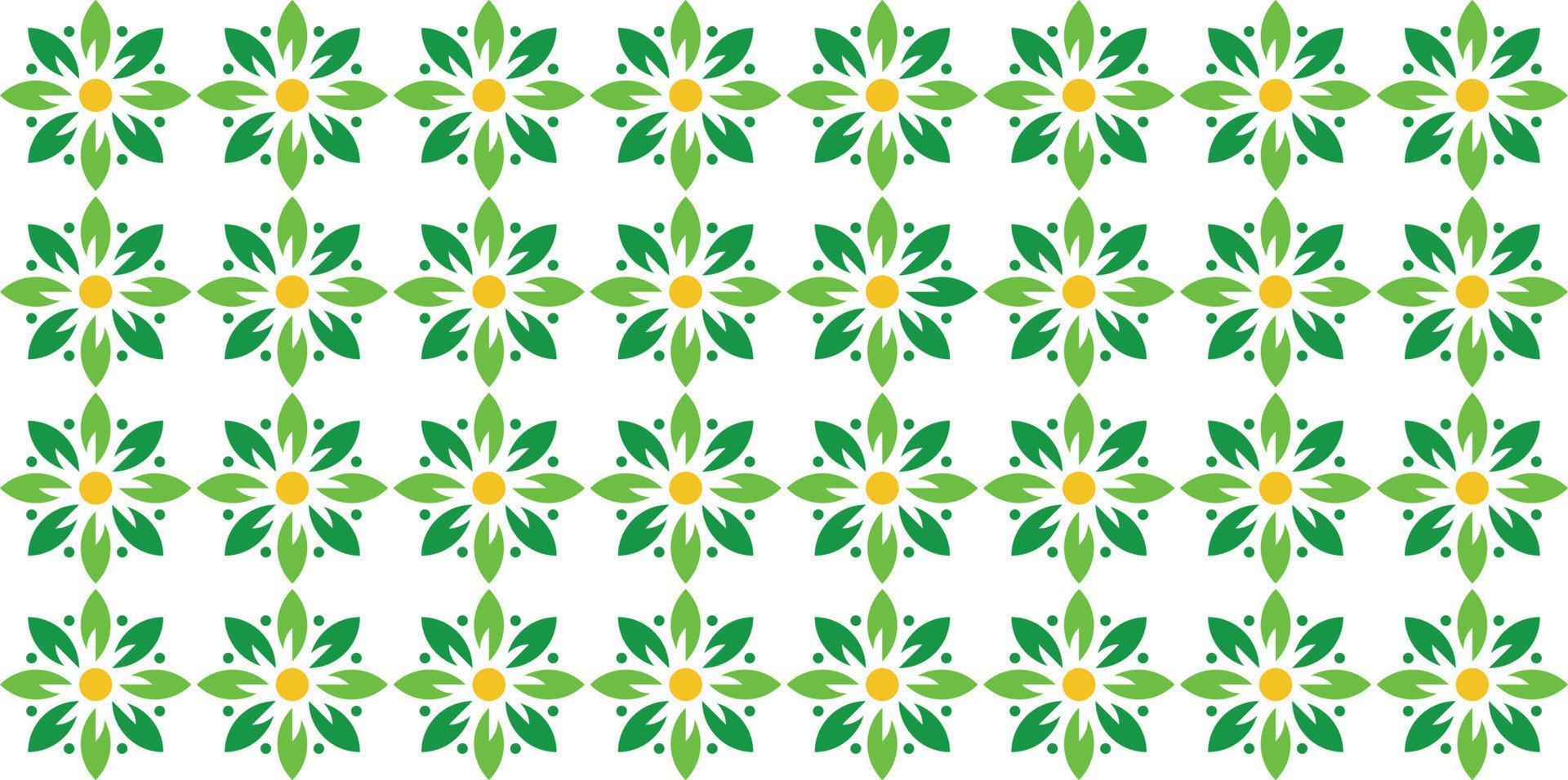 Fondo de textura de patrón verde floral y flor mínimo transparente vector