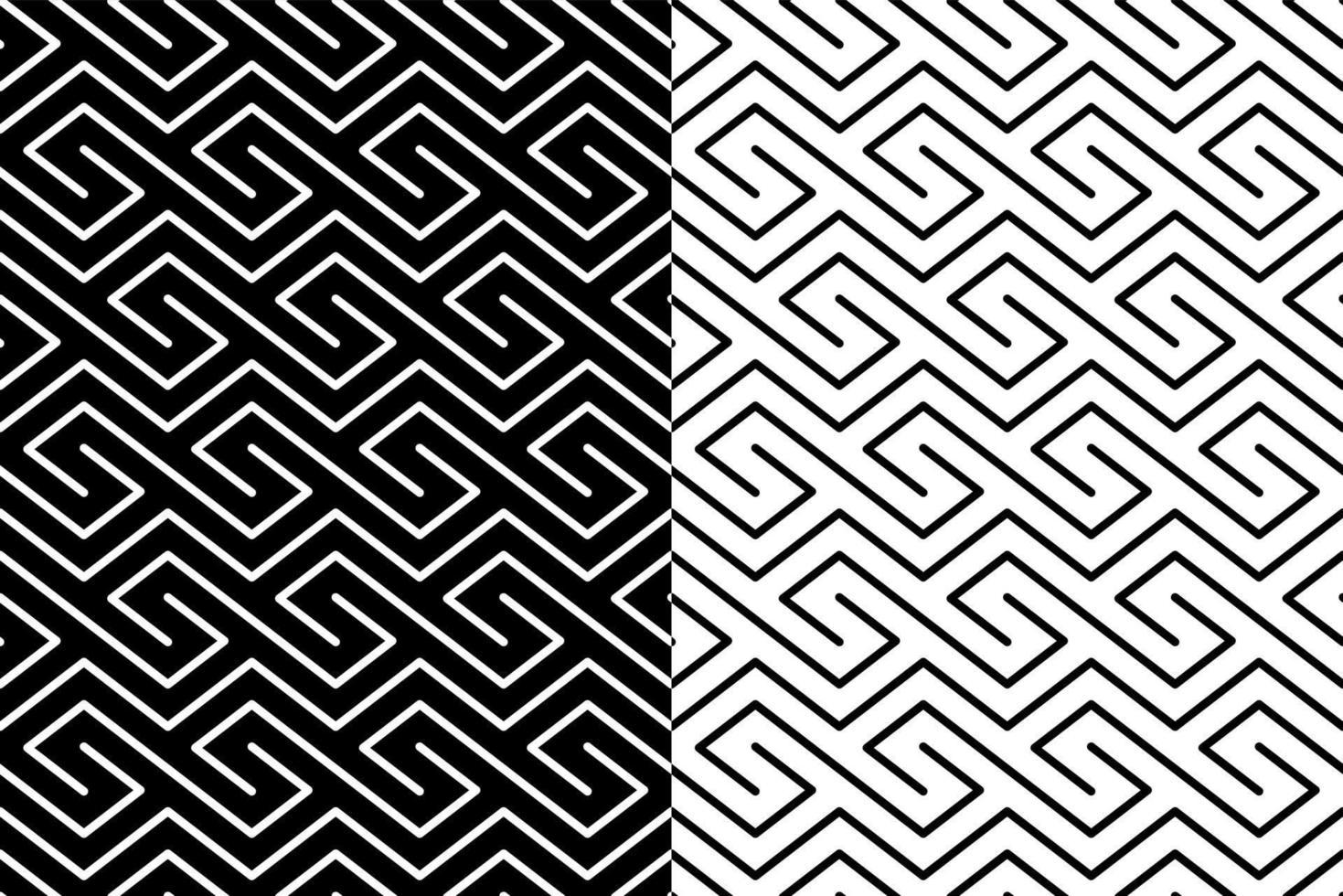 Abstract geometric seamless minimal lines black and white pattern texture background vector