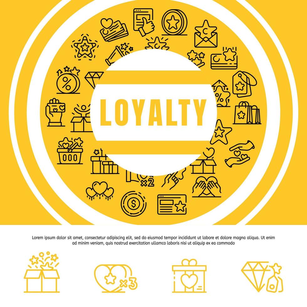 Loyalty concept background, outline style vector