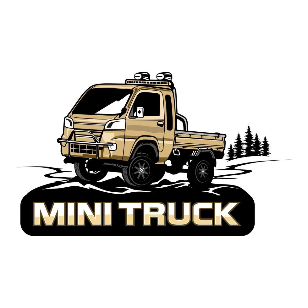 mini truck design logo icon vector