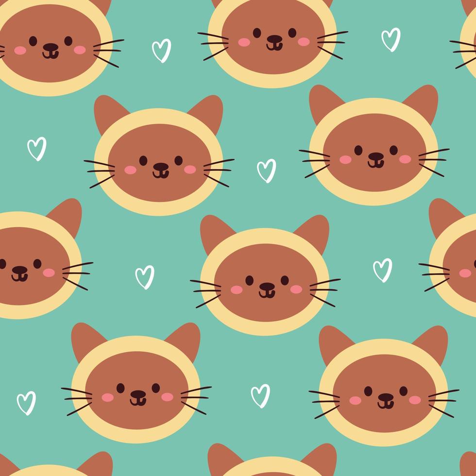 cute seamless pattern cartoon cat vector