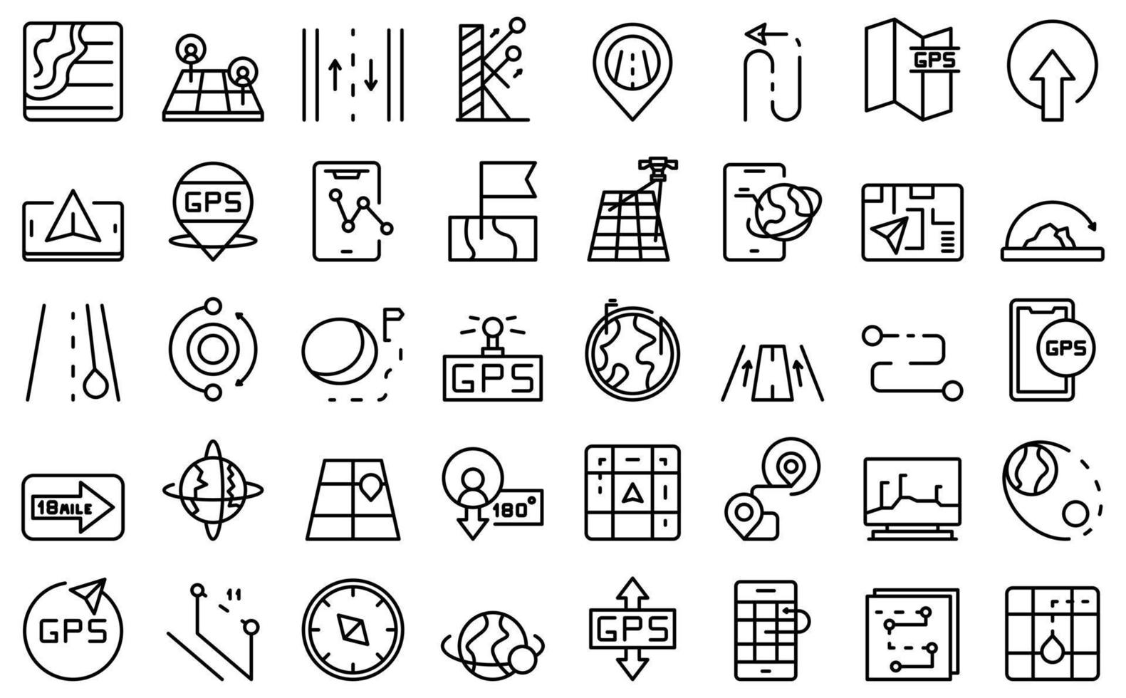 Trajectory icons set outline vector. Business road vector