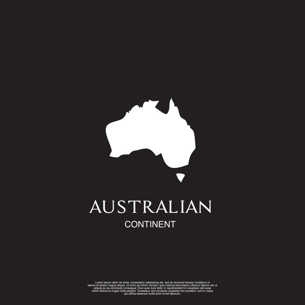 Map illustration, australian continent, template, australian island isolated background vector