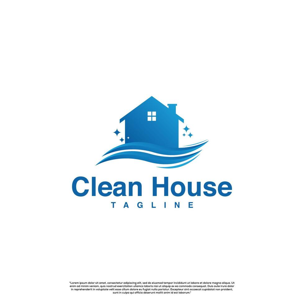 clean house logo design on isolated background. house service logo icon template vector