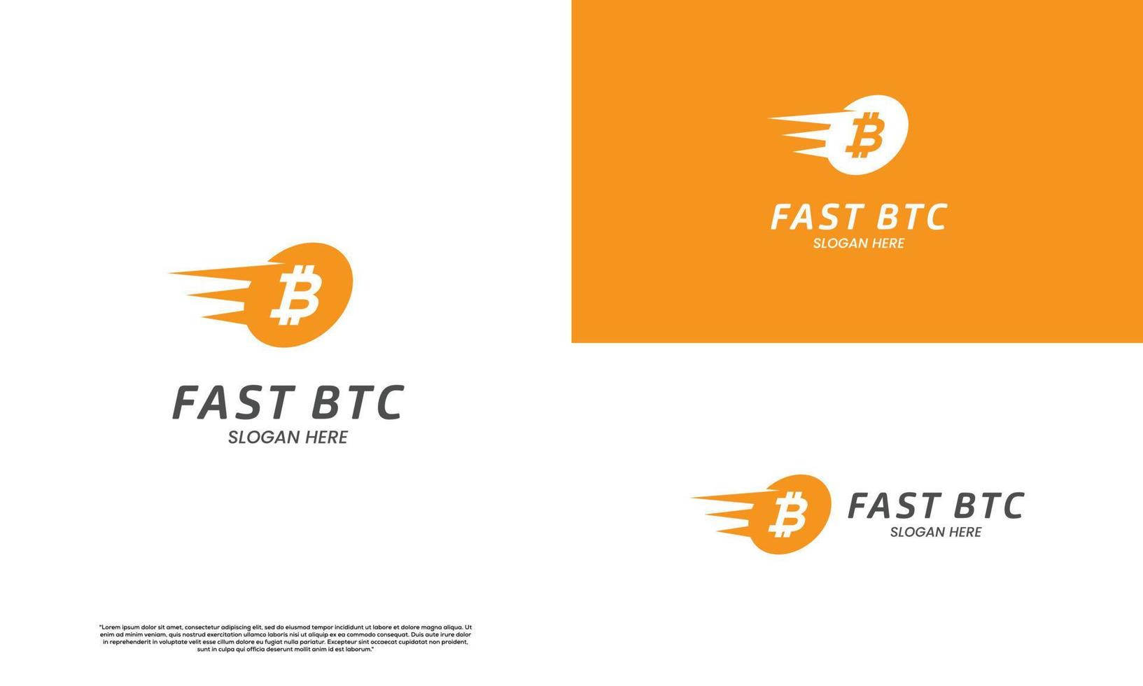 fast bitcoin logo design icon template, speed bitcoin logo, run bitcoin logo vector