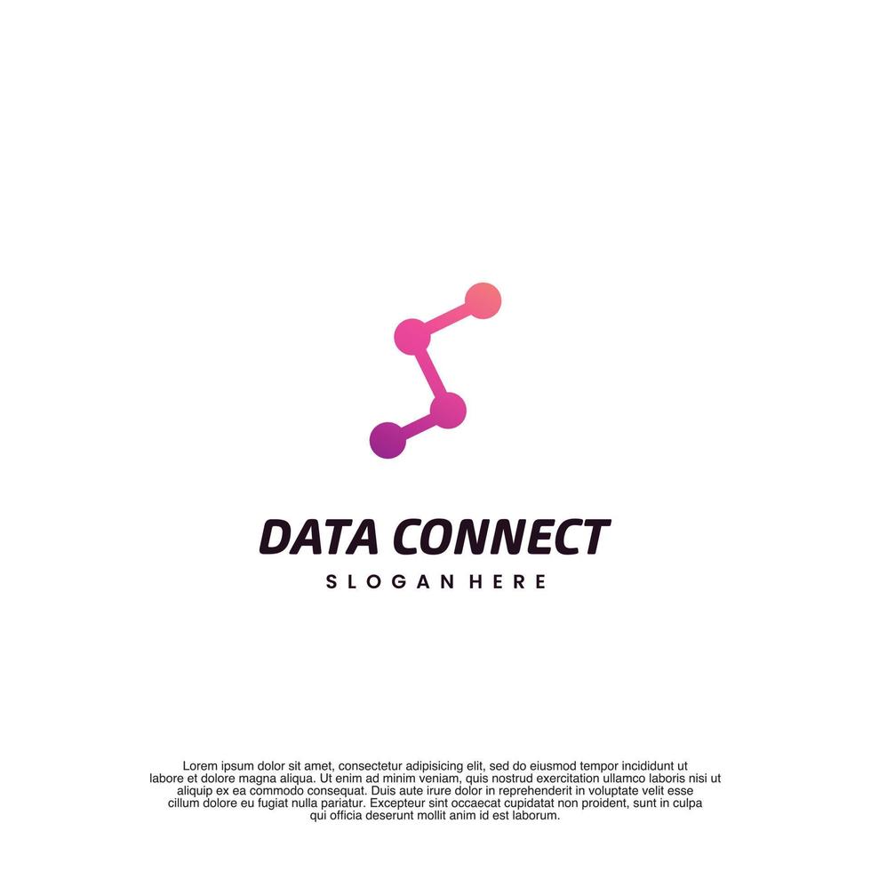 Simple Pixel tech logo design modern concept, network internet icon template vector