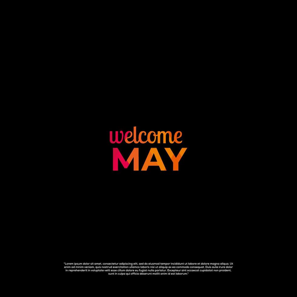 welcome may colorful design with black background vector
