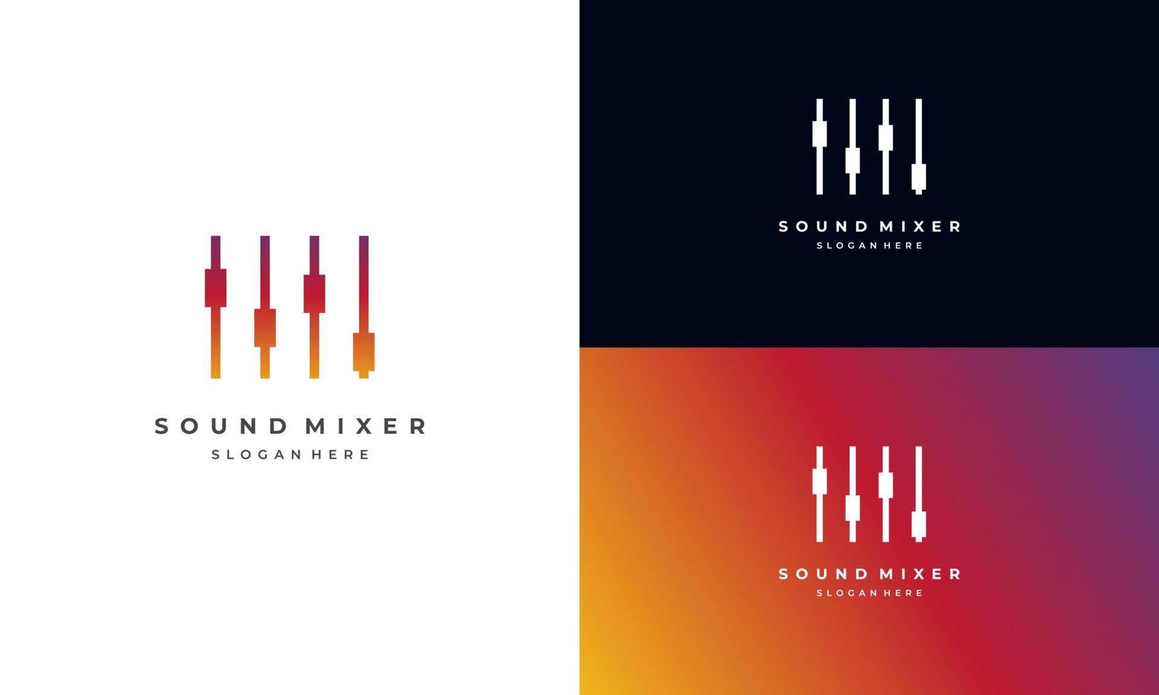 modern colorful sound miixer logo icon template vector