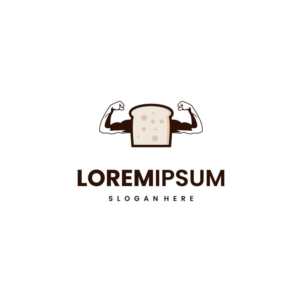 strong bread logo design on isolated background vector
