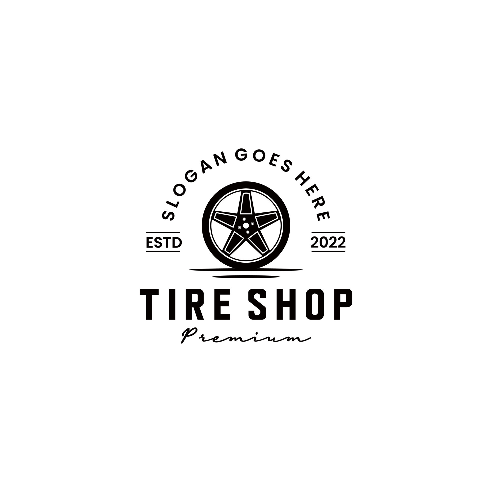 tire shop logo design vintage classical template 8458982 Vector Art at