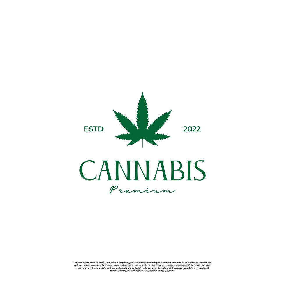 diseño de logotipo de cannabis vintage simple vector