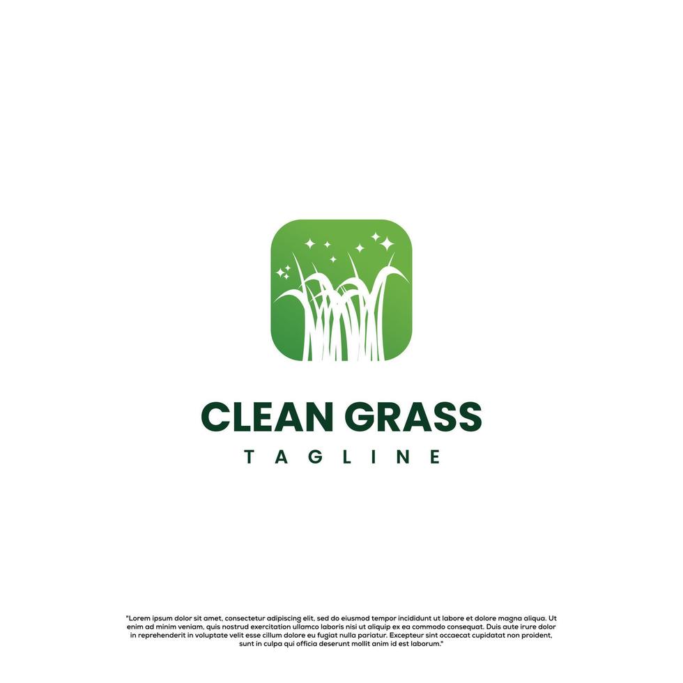 vector grass logo, lawn care logo design on isolated background