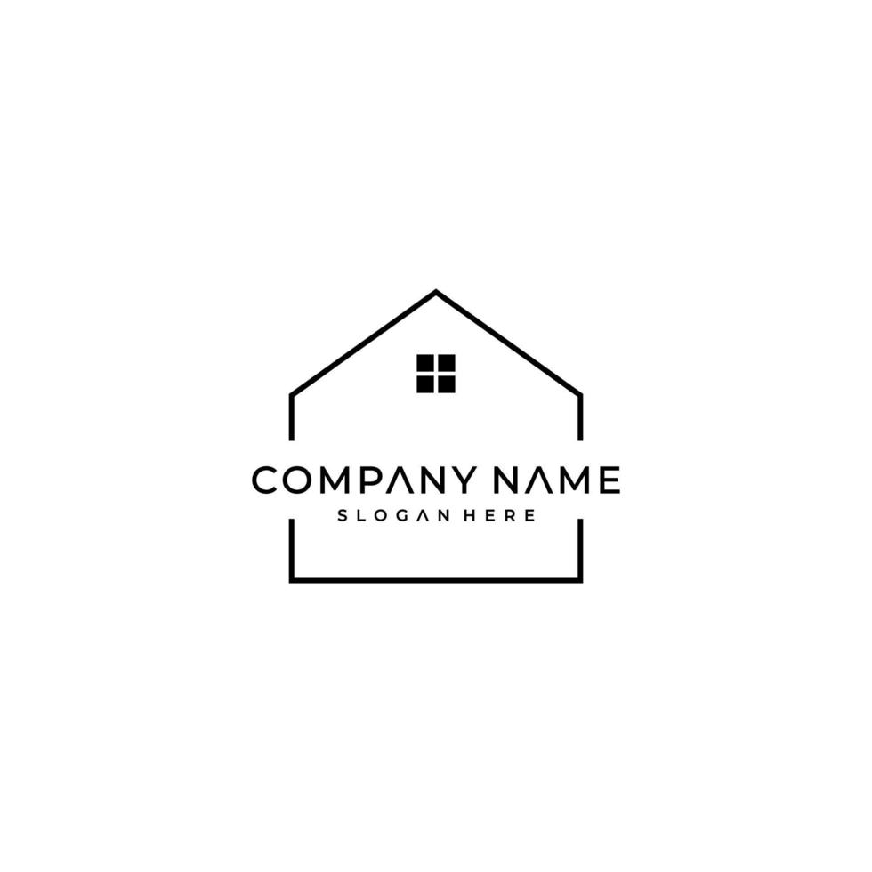 vector house logo simple elegant minimalist linear concept logo icon template