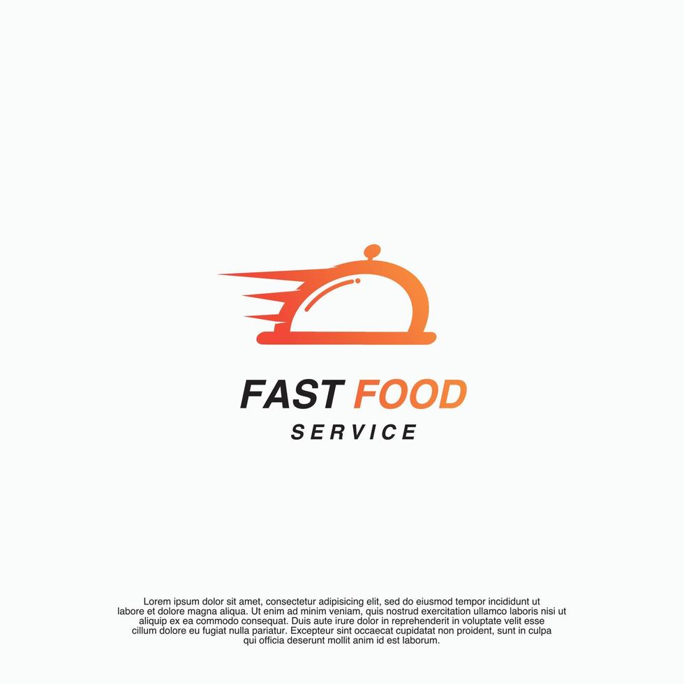 diseño de logotipo de comida rápida en un fondo aislado, plantilla de icono de símbolo de concepto de logotipo de entrega de alimentos vector