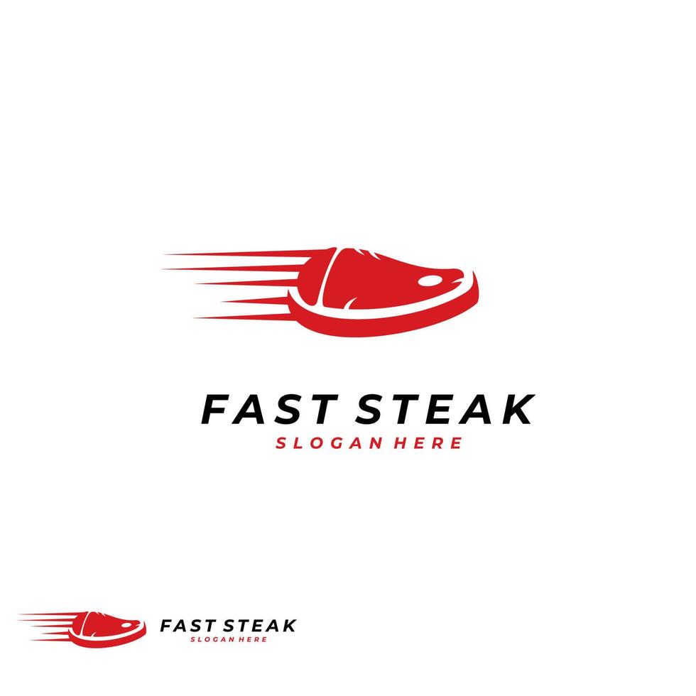 fast steak logo design concept modern, instant steak logo template vector