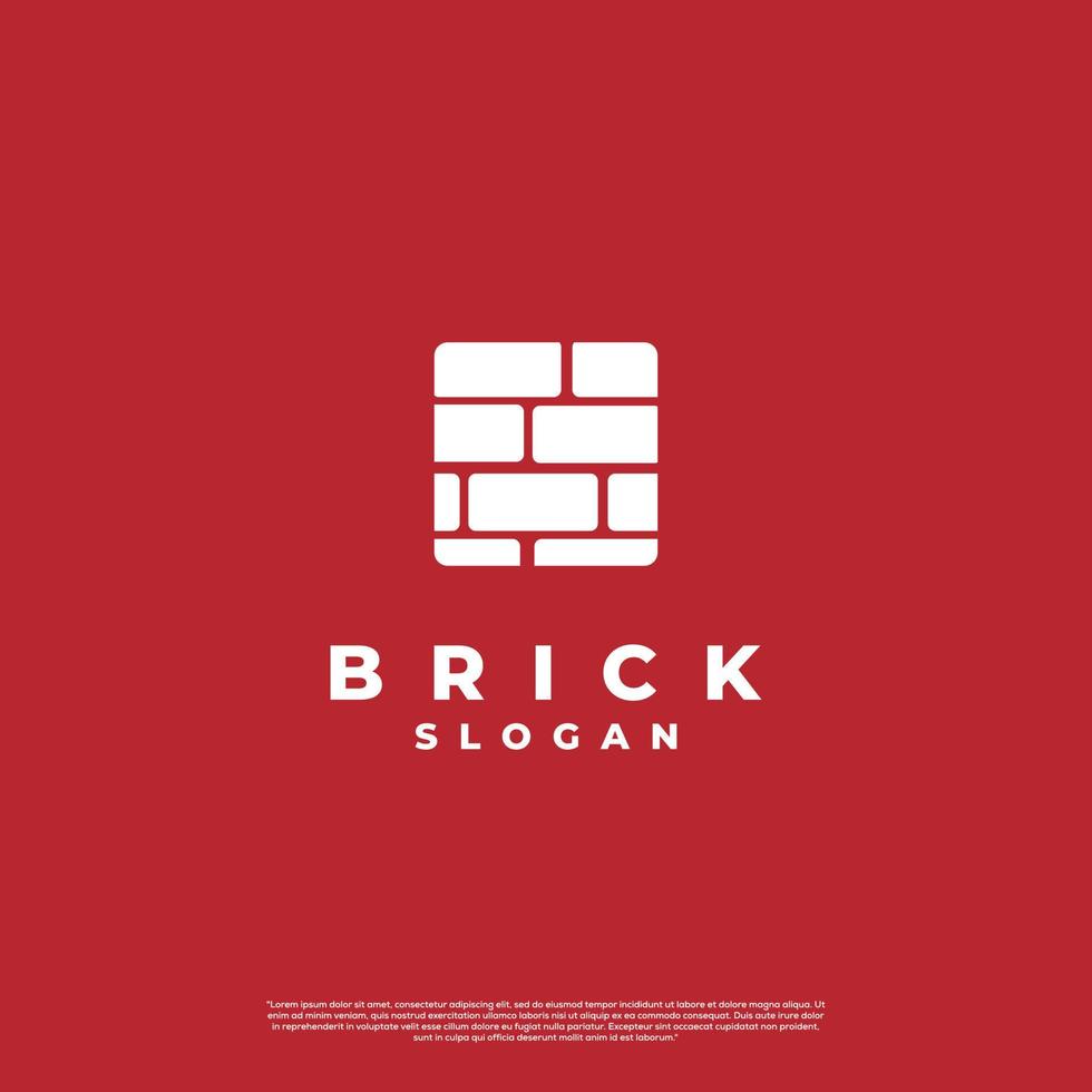 Brick modern logo flat concept, stone logo design icon template vector