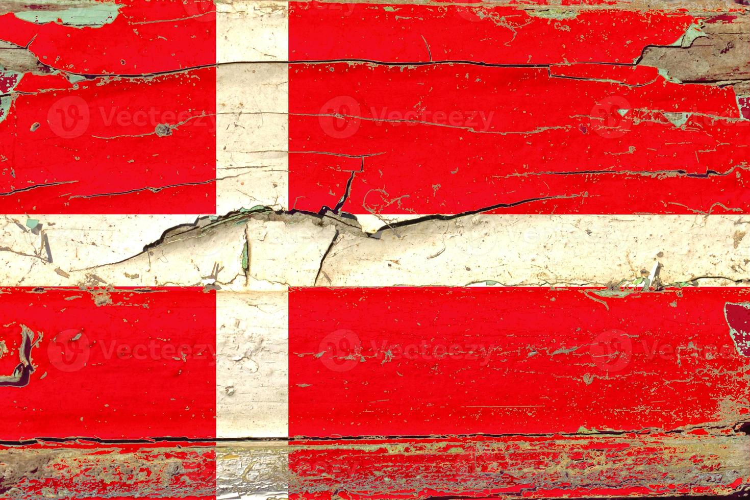 3D Flag of Denmark on wood photo
