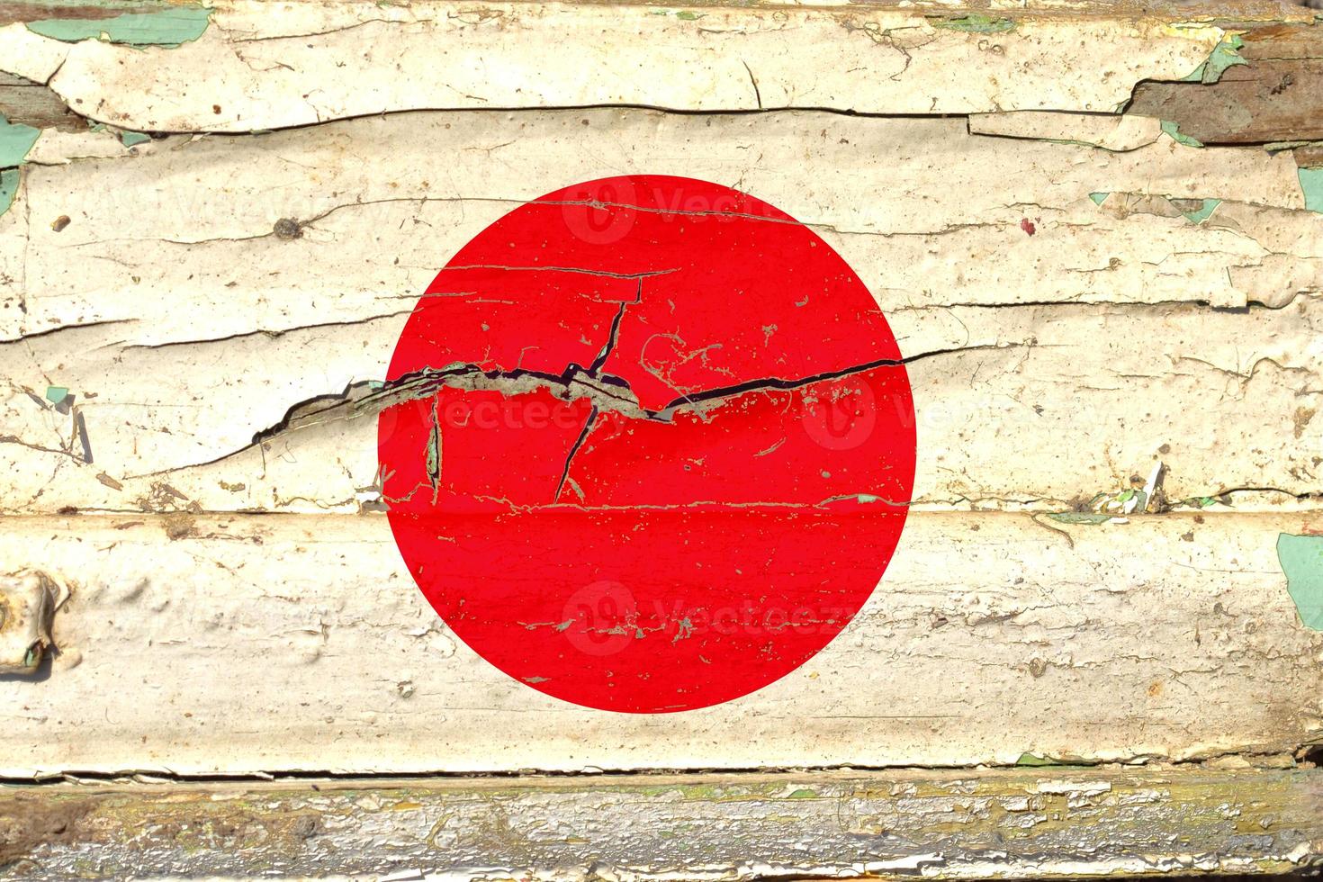 3D Flag of Japan on wood photo