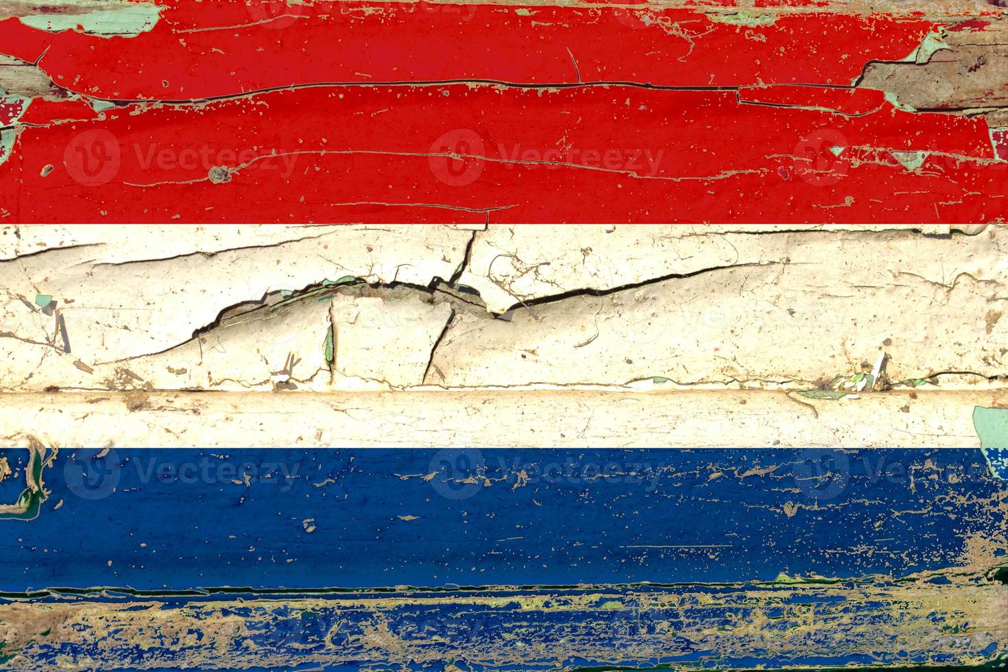 3D Flag of Netherland on wood photo