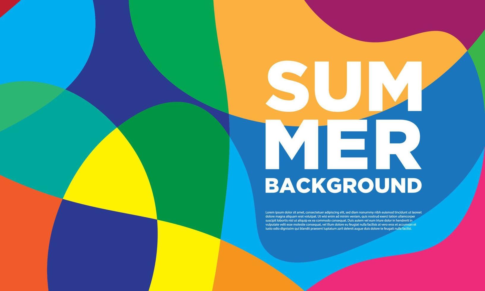 Abstract colorful liquid and curvy geometric summer background for banner. vector