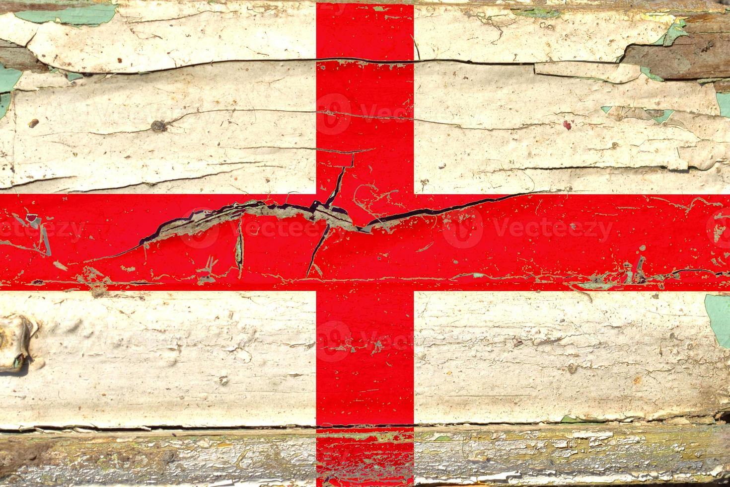 3D Flag of England on wood photo