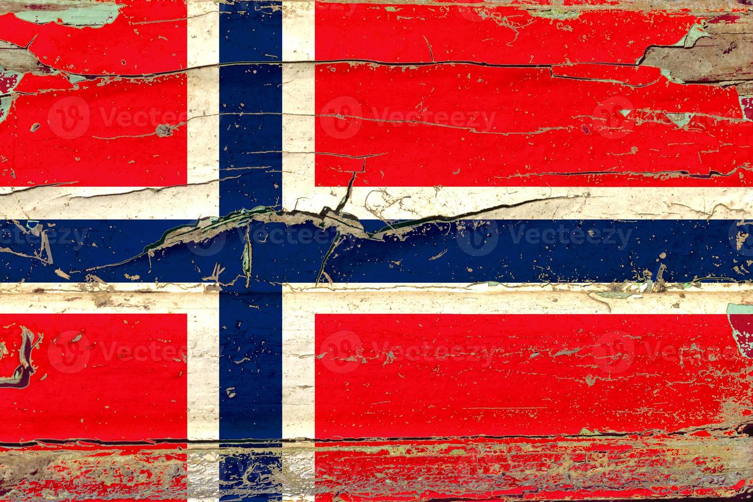 3D Flag of Norway on wood photo