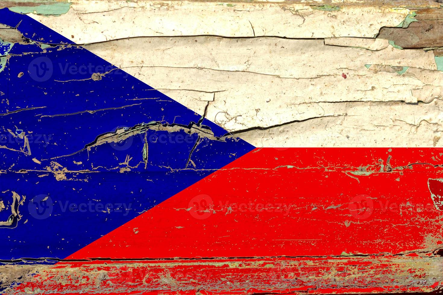 3D Flag of Czech on wood photo