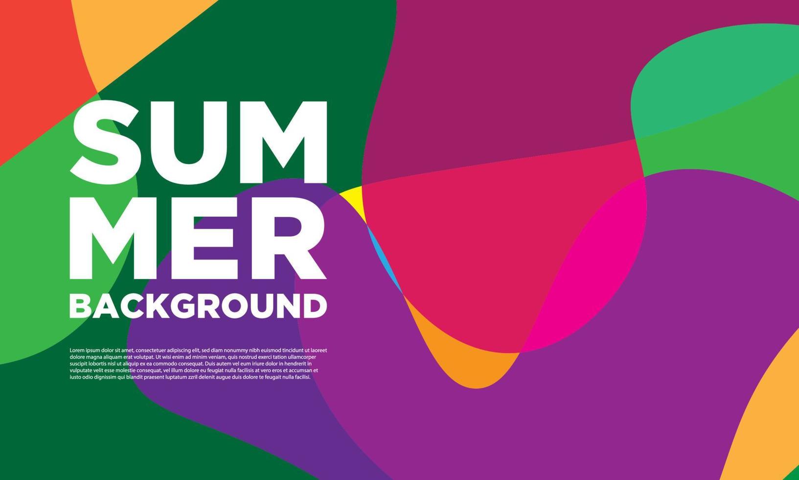 Abstract colorful liquid and curvy geometric summer background for banner. vector