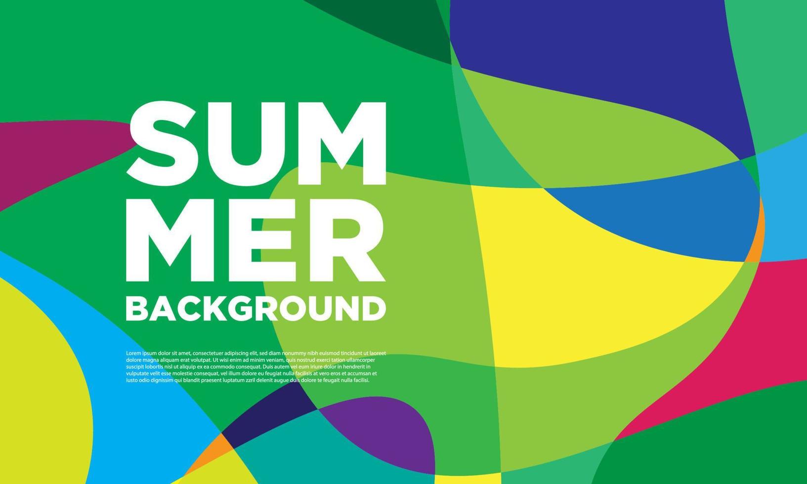Abstract colorful liquid and curvy geometric summer background for banner. vector