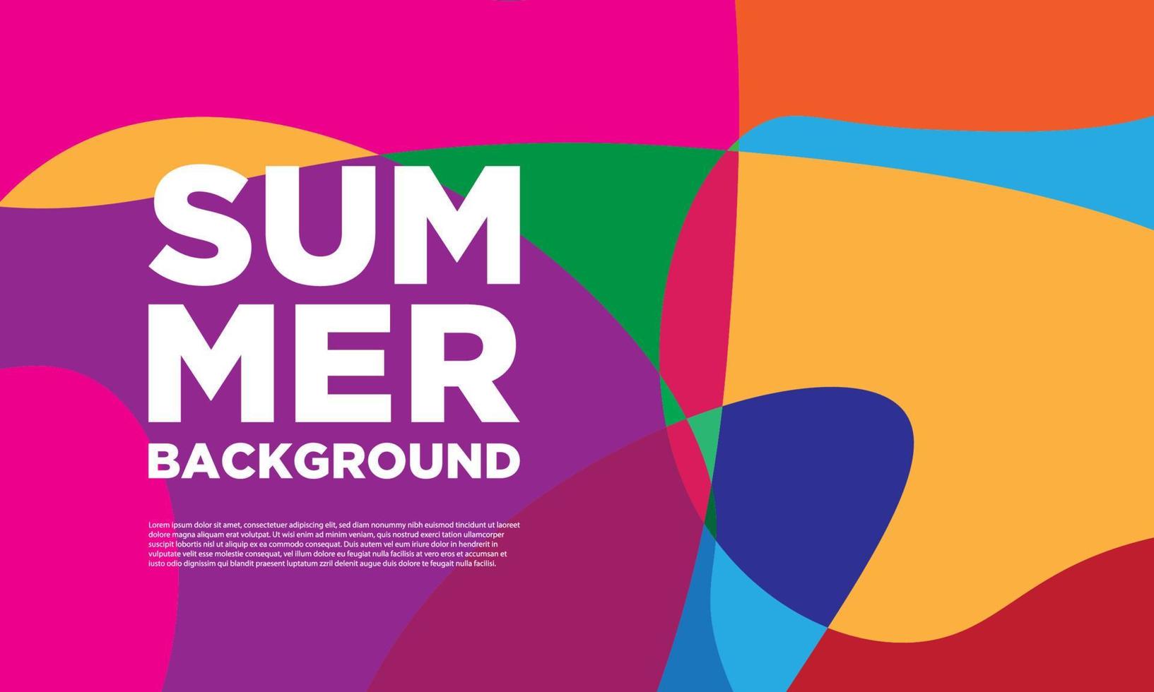 Abstract colorful liquid and curvy geometric summer background for banner. vector