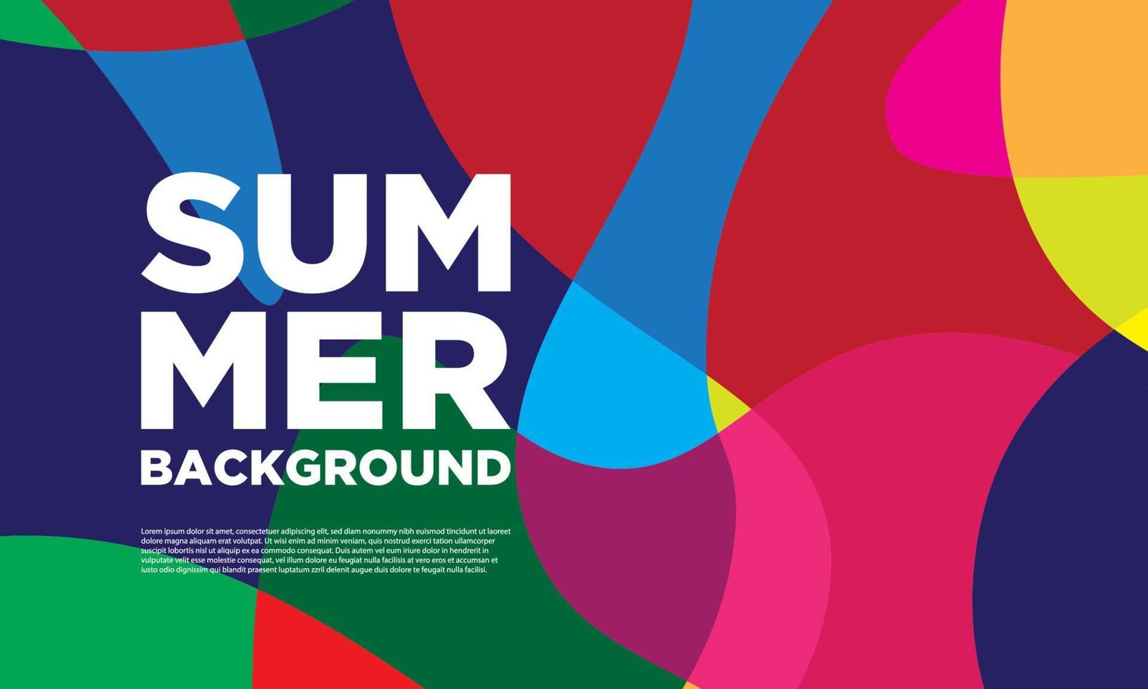 Abstract colorful liquid and curvy geometric summer background for banner. vector