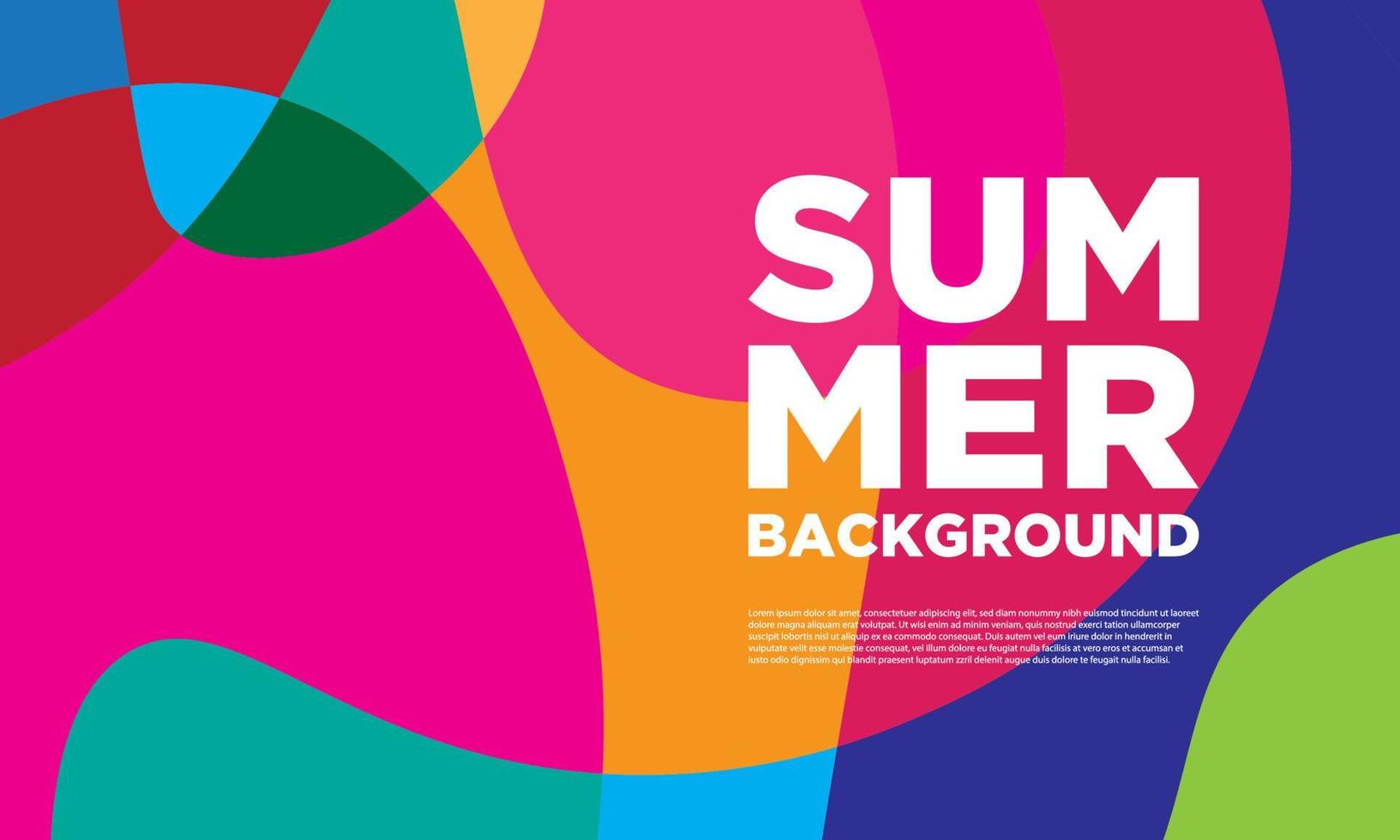 Abstract colorful liquid and curvy geometric summer background for banner. vector