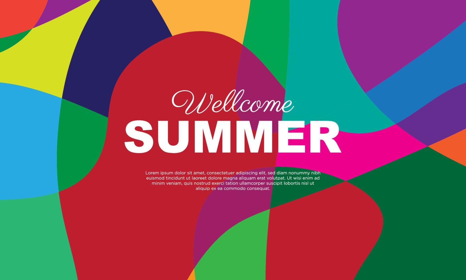 Abstract colorful liquid and curvy geometric summer background for banner. vector