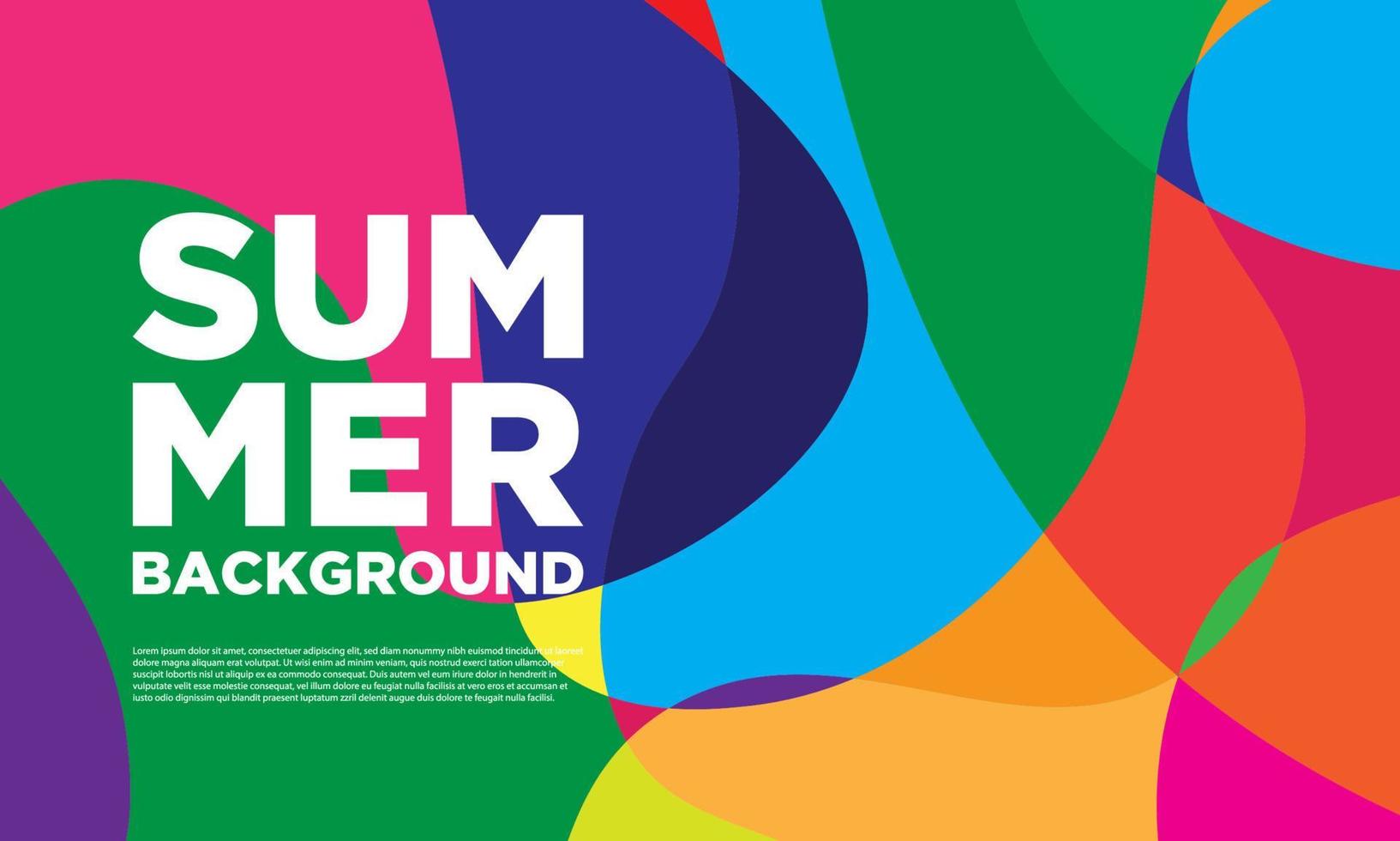 Abstract colorful liquid and curvy geometric summer background for banner. vector