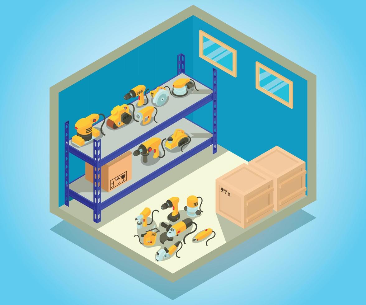Storehouse concept banner, isometric style vector