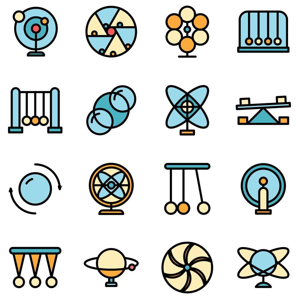 Perpetual motion icons set vector flat