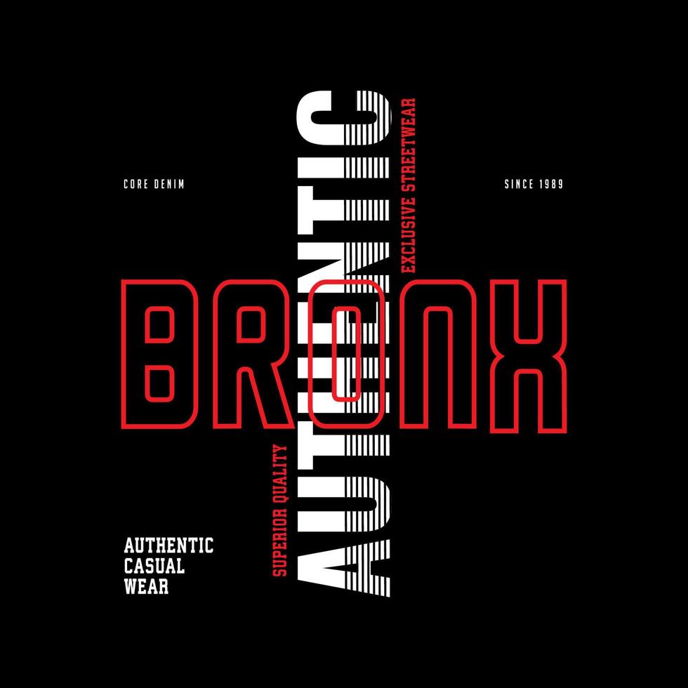 bronx denim streetwear t-shirt and apparel vector