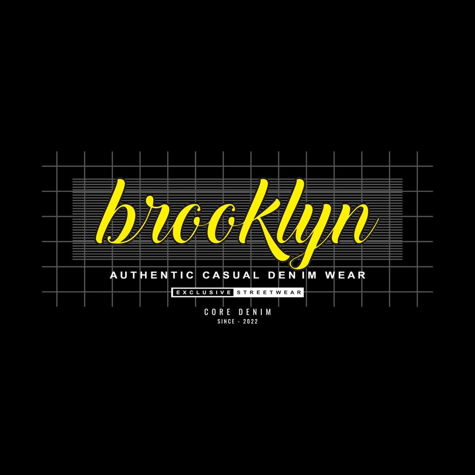 camiseta y ropa de calle de mezclilla de brooklyn nyc vector