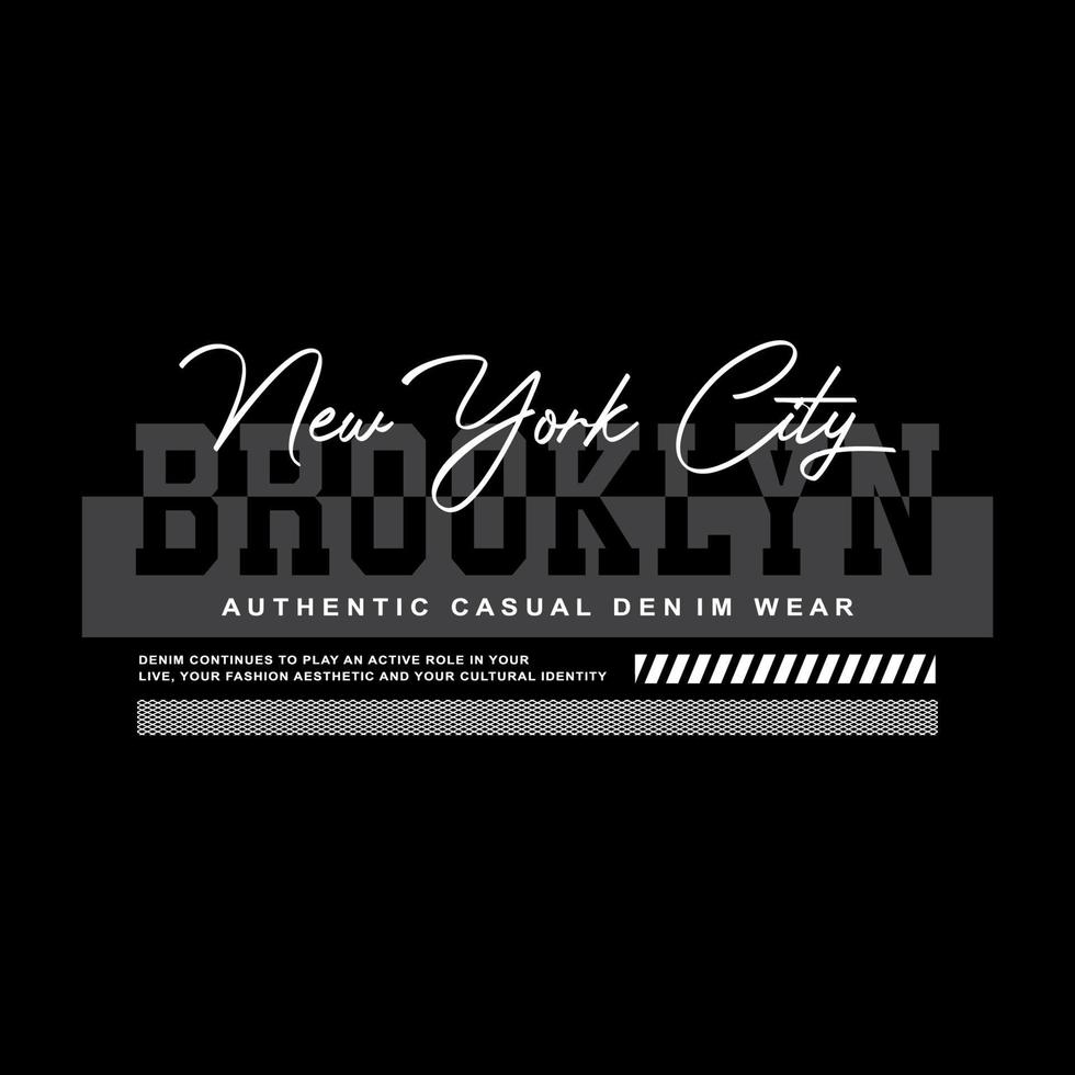 brooklyn nyc denim streetwear t-shirt and apparel vector