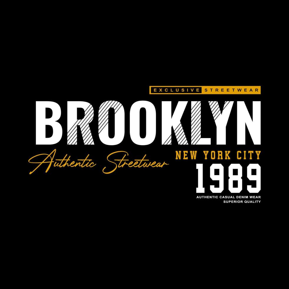 camiseta y ropa de calle de mezclilla de brooklyn nyc vector