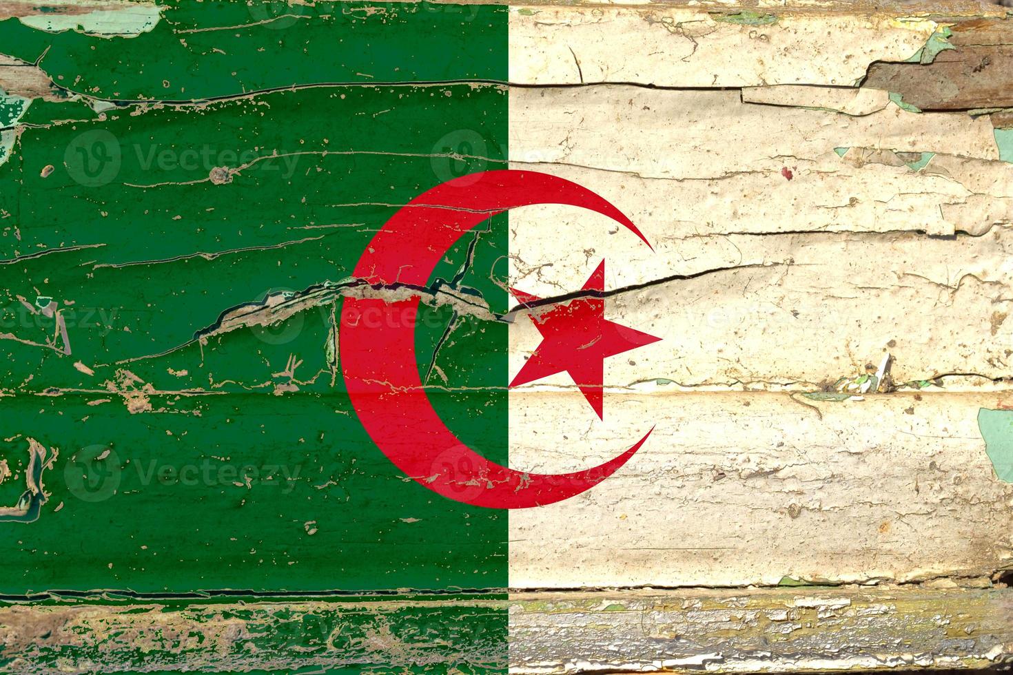3d bandera de argelia en madera foto