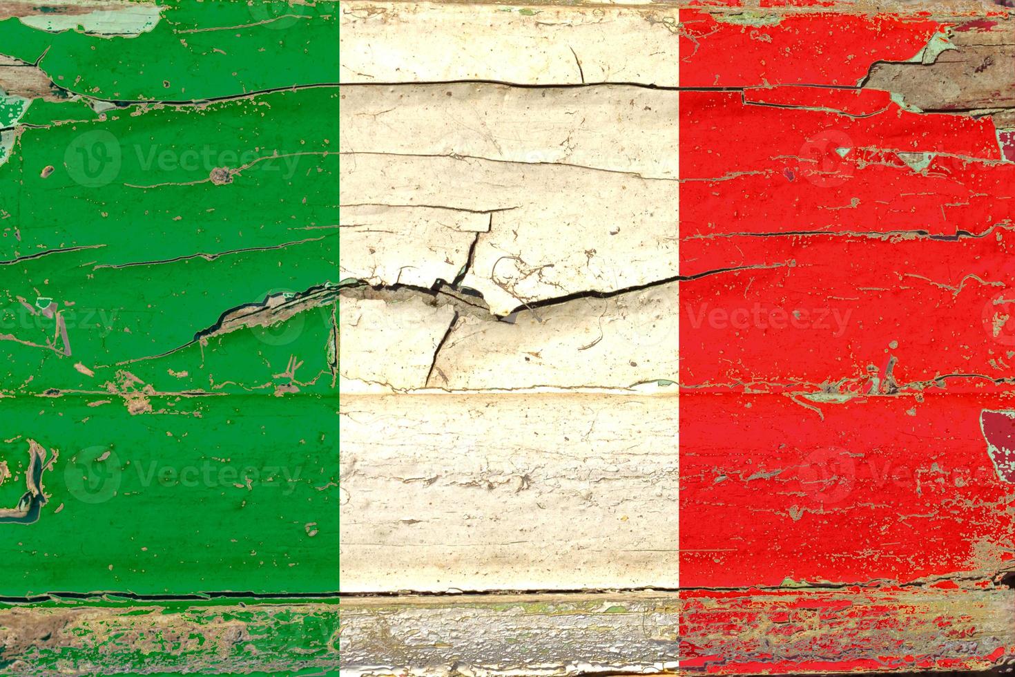 3D Flag of Italy on wood photo