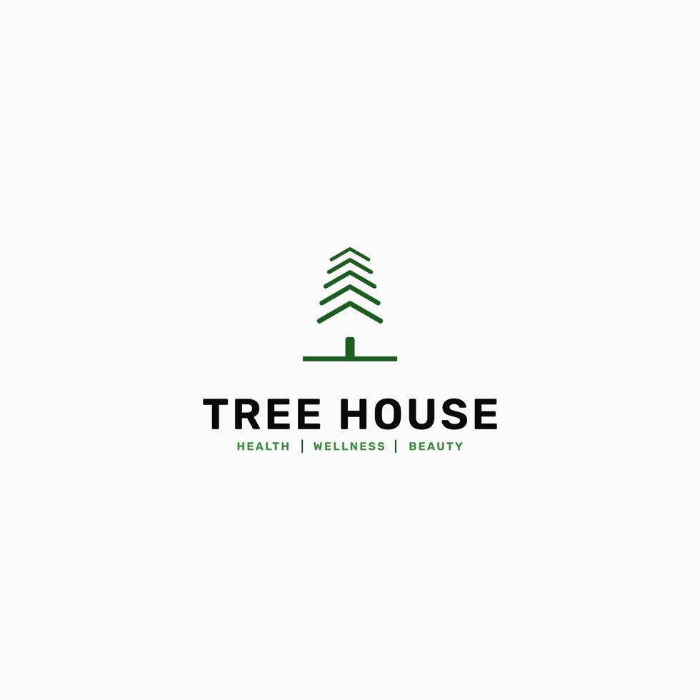 Green nature house logo.Green tree house vector