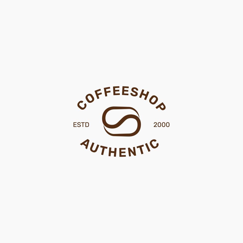 logotipo de cafetería o plantilla de diseño de icono de café en grano vector
